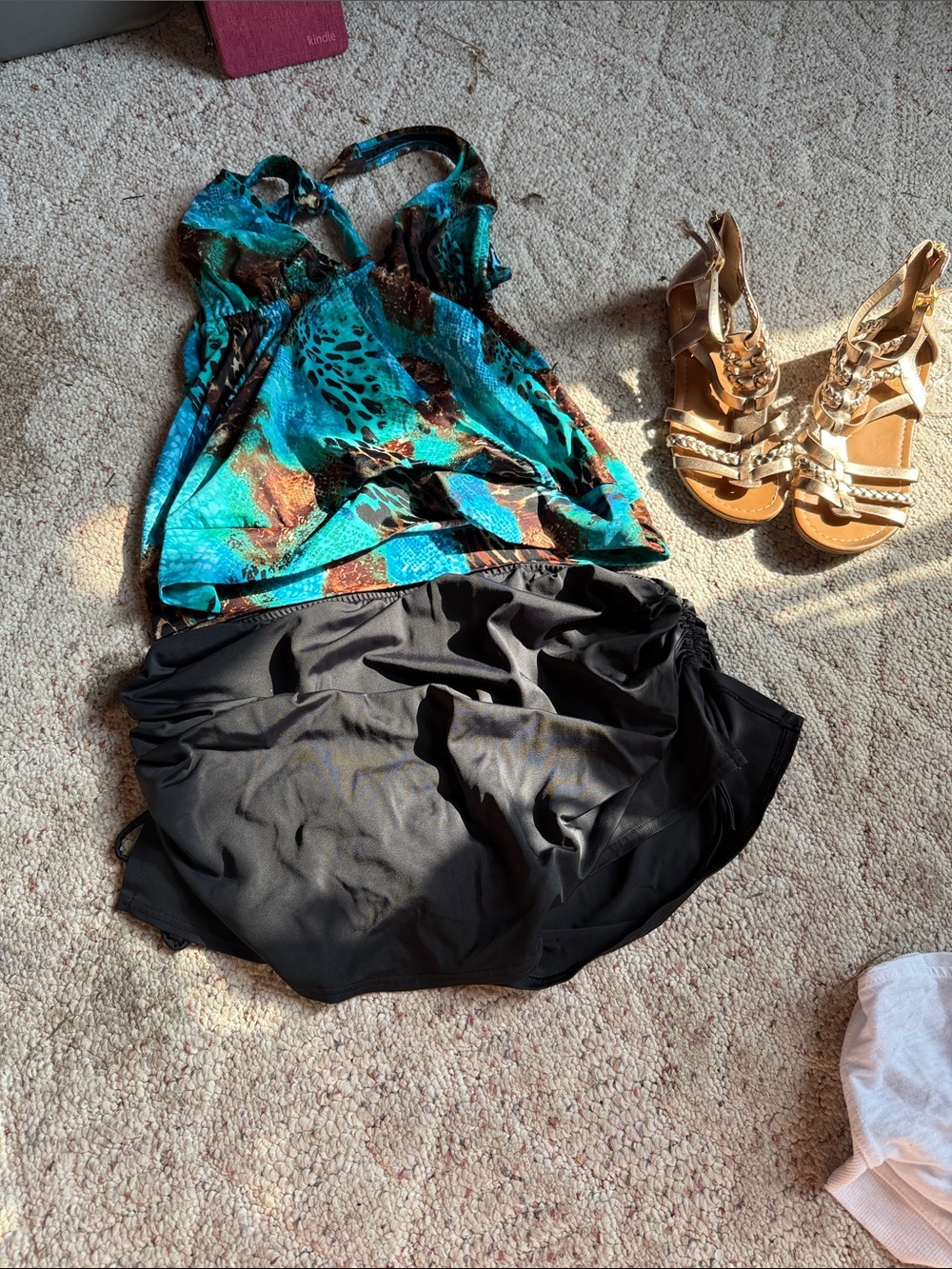 VENUS Teal and Black Two-Piece Swim Set